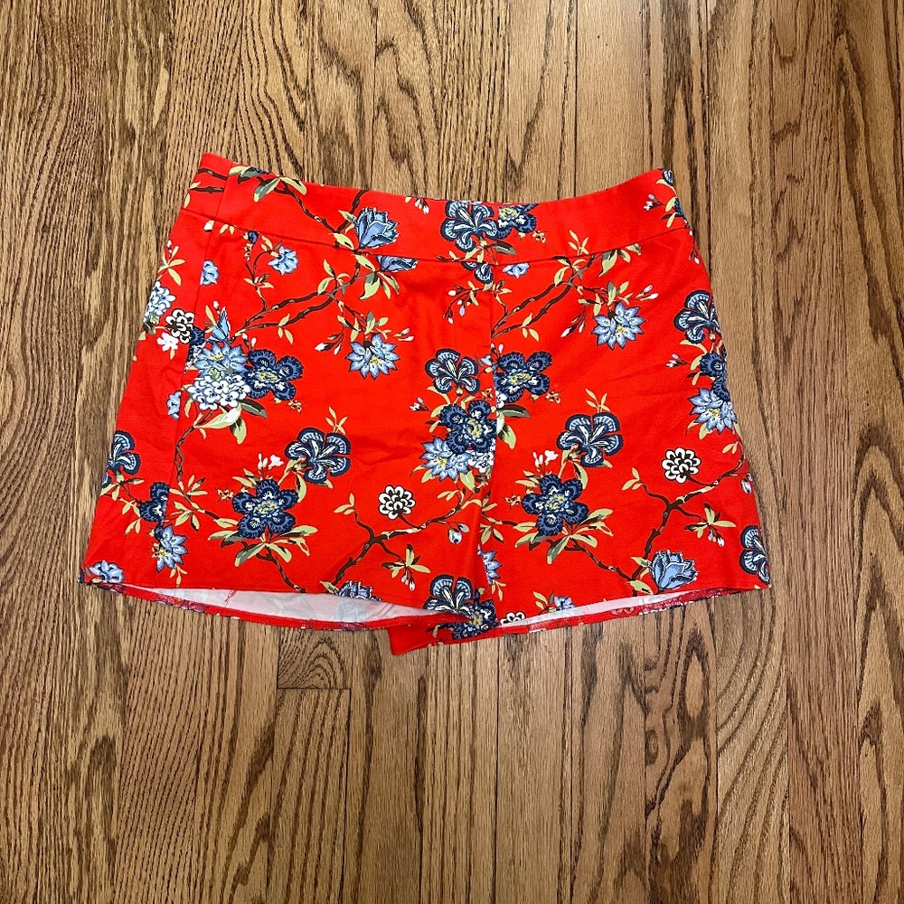 Red floral shorts NWOT
